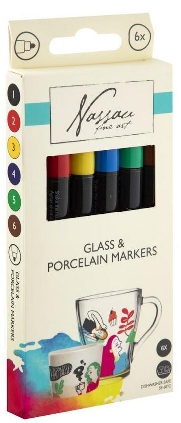 Markery do szkła i porcelany 6szt