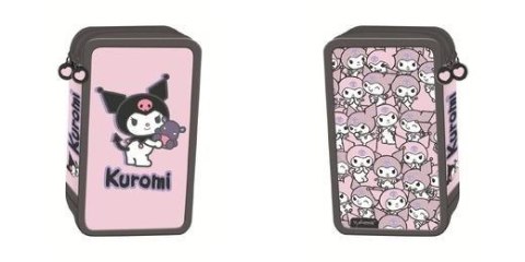 Piórnik potrójny z wyposażeniem Kuromi pink