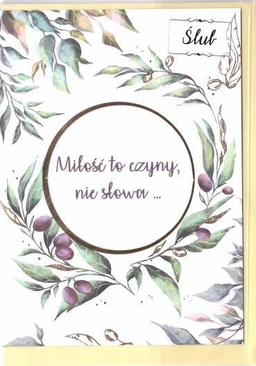 Karnet B6 Ślub cytat - Oliwki