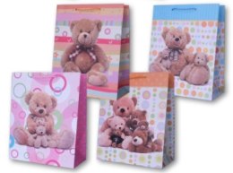 Torebka ozdobna laminowana PL-6 średnia misie