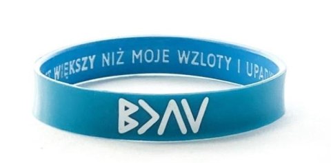 Opaska silikonowa - Bóg jest większy - turkus