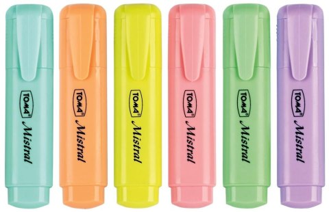 Zakreślacz Mistral Pastel 6 kolorów TOMA