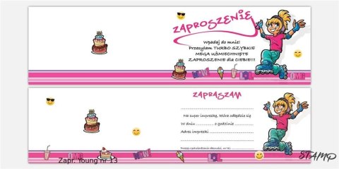 Zaproszenia Young nr 13 (opakowanie 10 szt)