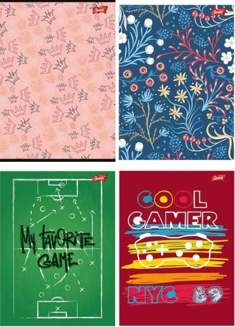 Brulion A4/96K kratka półtwarda oprawa mix (5szt)