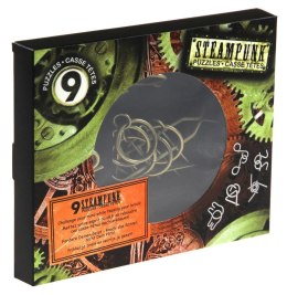 Łamigłówki metalowe 9 szt Steampunk czerwony G3
