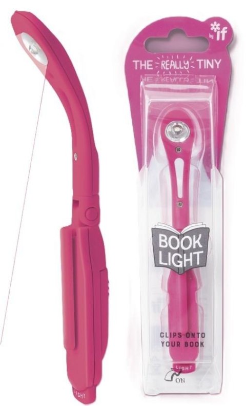 Lampka do książki ciemnoróżowa