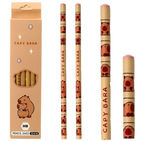 Zestaw ółówków do szkicowania z kapibarą 12szt
