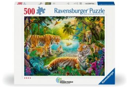 Puzzle 2D: Rodzina Tygrysów 500el