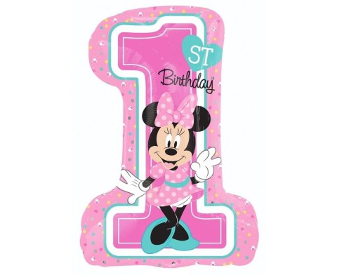 Balon foliowy 1st Birthday Minnie Mouse