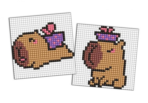 Diamentowa mozaika naklejka - Kapibara 9x9cm