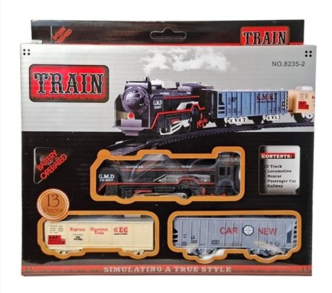 Kolejka pociąg z 2 wagonami i torami