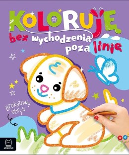 Koloruję bez wychodzenia poza linię Piesek brokat