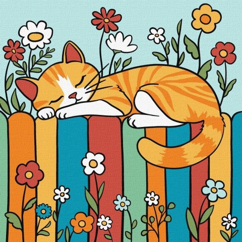 Malowanie po numerach - Kot na ogrodzeniu Kids