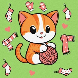 Malowanie po numerach - Kotek i kłębuszek 1 Kids