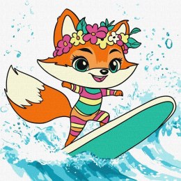 Malowanie po numerach - Lato. Lis łapie falę Kids