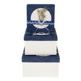 Pudełko kwadrat z kokardą 3szt ROZETTE