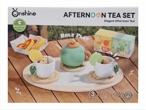 Zestaw naczyń do herbaty drewniany