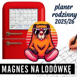 Kalendarz 2025/26 planer rodzinny magnes Kapibara