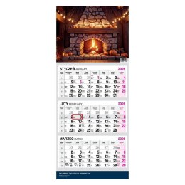 Kalendarz 2026 Trójdzielny Twarda Główka Kominek