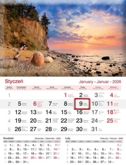 Kalendarz 2026 ścienny jednodzielny Plaża
