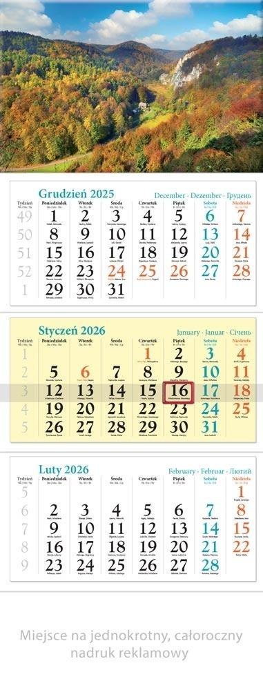 Kalendarz 2026 ścienny trójdzielny Jura