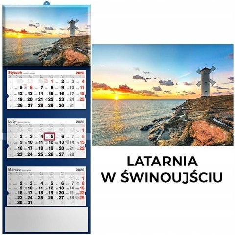 Kalendarz 2026 trjdzielny latarnia