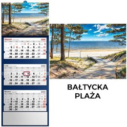 Kalendarz 2026 trójdzielny bałtycka plaża