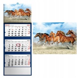 Kalendarz 2026 trójdzielny konie