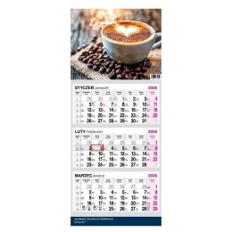 Kalendarz 2026 Trójdzielny Twarda Główka Kawa