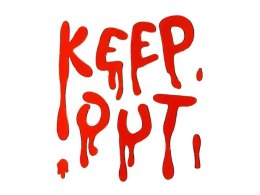 Naklejki żelowe na okno Keep Out czerwony