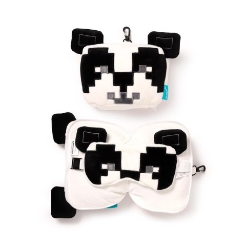 Poduszka podróżna i maska na oczy Panda Minecraf