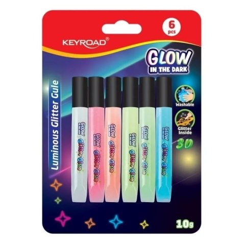 Klej brokatowy fluorescencyjny 10ml 6 kolorów