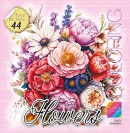 Kolorowanka z naklejkami 200x200 Kwiaty róż