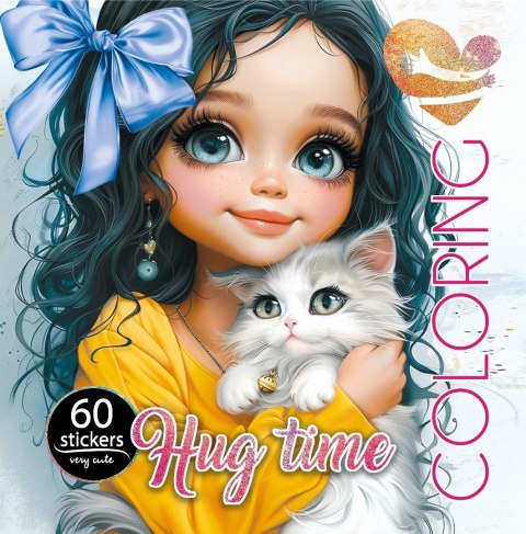 Kolorowanka z naklejkami 200x200 Przytulanie kotek