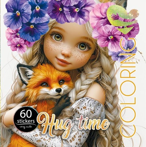 Kolorowanka z naklejkami 200x200 Przytulanie lisek