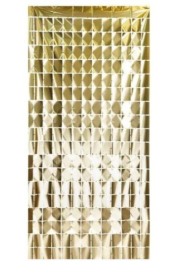 Kurtyna kwadraty elegancki złoty 100x200cm