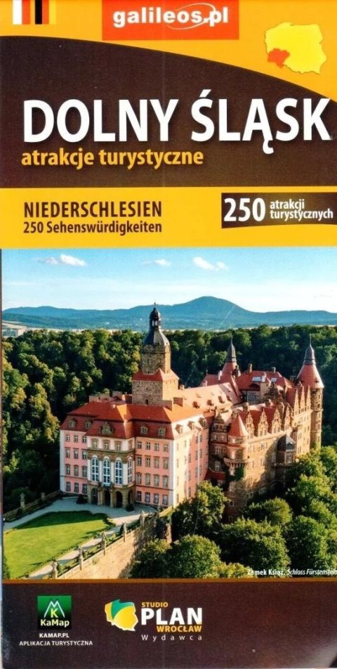 Mapa - Dolny Śląsk 250 atrakcji turystycznych