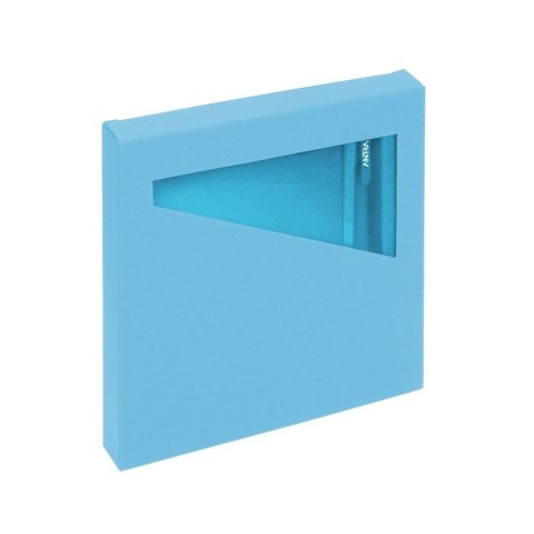 Notes A6 z długopisem błękitny w pudełku