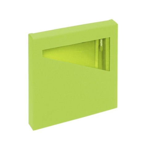 Notes A6 z długopisem limonkowy w pudełku