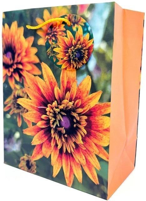 Torebka ozdobna matowa 18x23x10cm Kwiaty