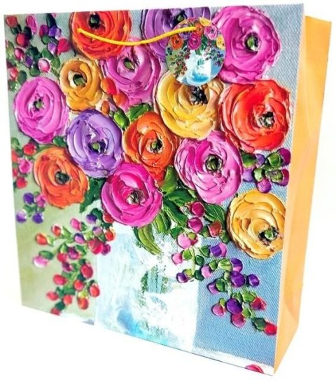 Torebka ozdobna matowa 35x37x12cm Pszczoły