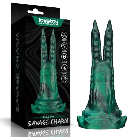 WIBRATOR SAVAGE CHARM DOUBLE-CLAW VIBRATING SILICONE DILDO 24-0584