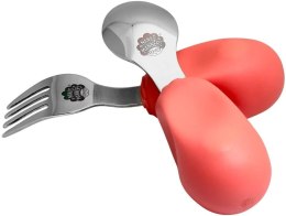 Zestaw sztućców widelec i łyżka różowy