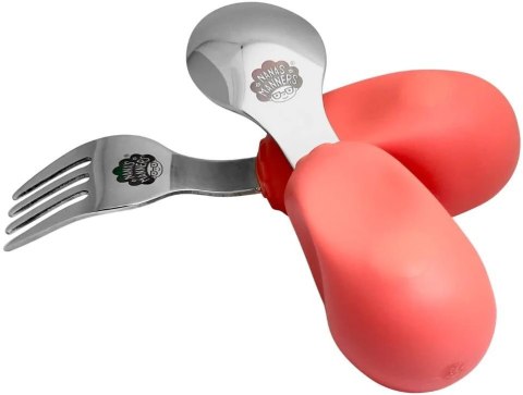 Zestaw sztućców widelec i łyżka różowy