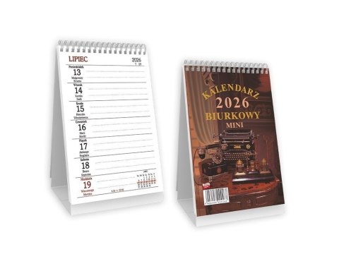 Kalendarz 2026 Biurkowy pionowy mini