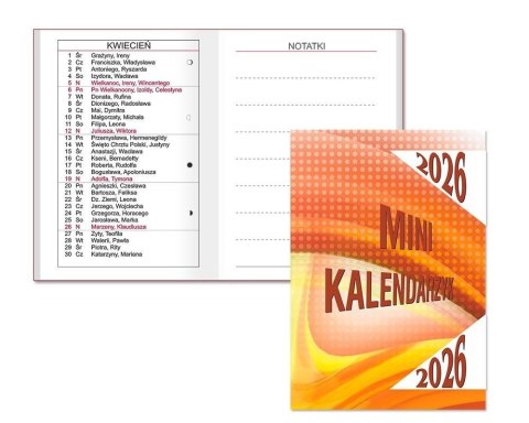 Kalendarz 2026 kieszonkowy mini MIX