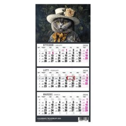 Kalendarz 2026 trójdzielny mały Kot