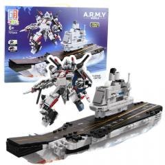 Klocki konstrukcyjne Lotniskowiec robot 2w1 737el