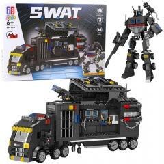 Klocki konstrukcyjne Pojazd SWAT robot 8w1 826el