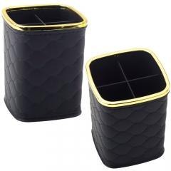 Organizer na pędzle 4 przegrody czarny 12x9,5cm